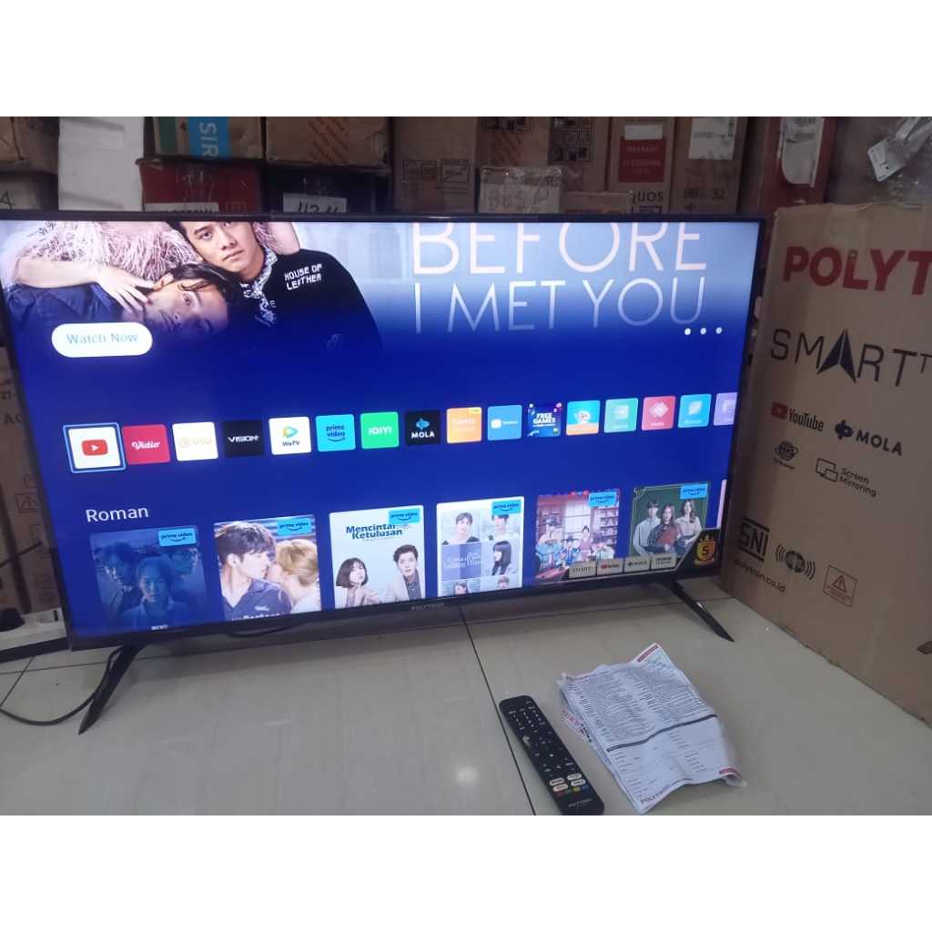 TV LED Polytron 40 inci FHD SMART TV Youtube Digital TV Kondisi bekas pemakaian masih segel 5374F