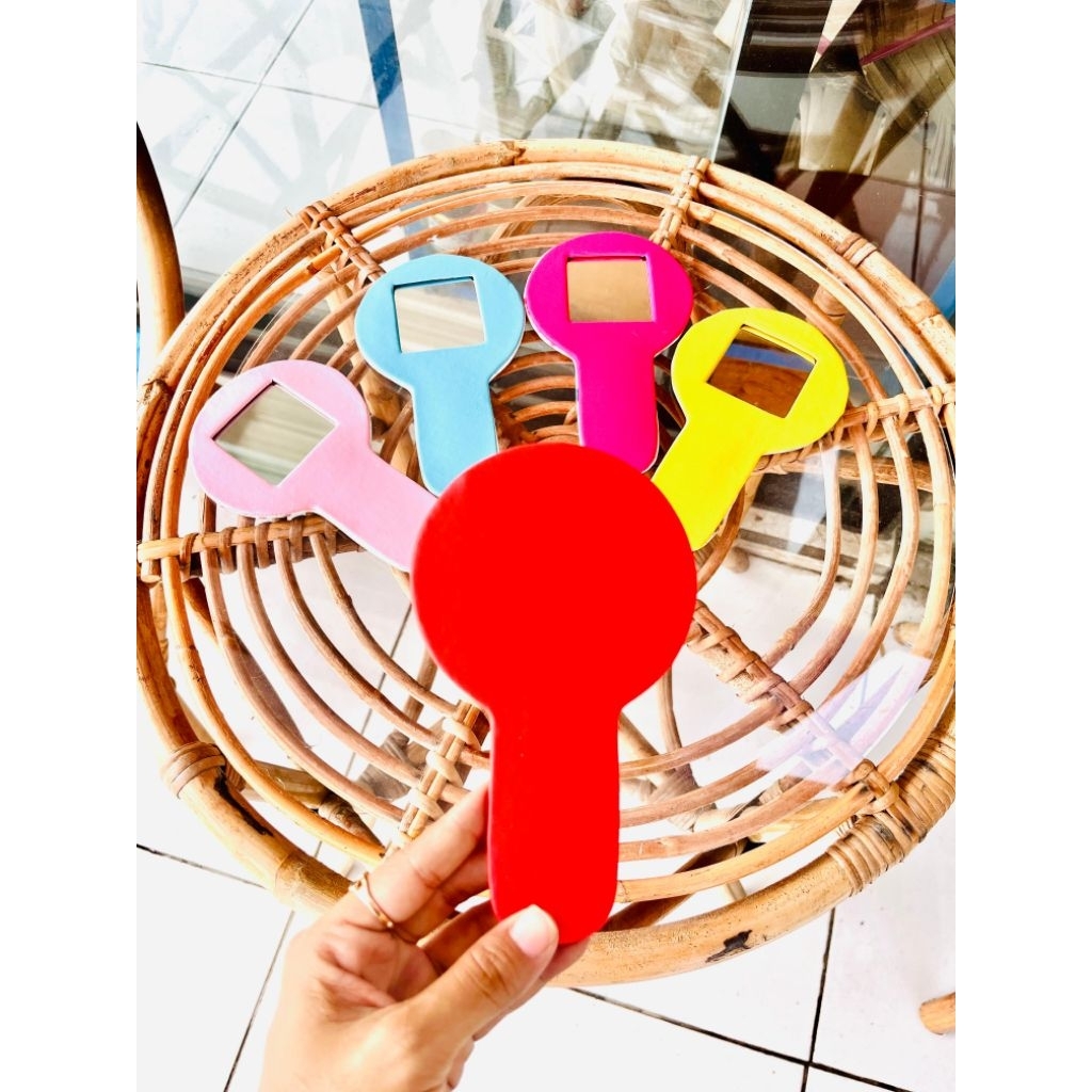 Cermin kosmetik bulat polos/kaca kosmetik/cermin makeup