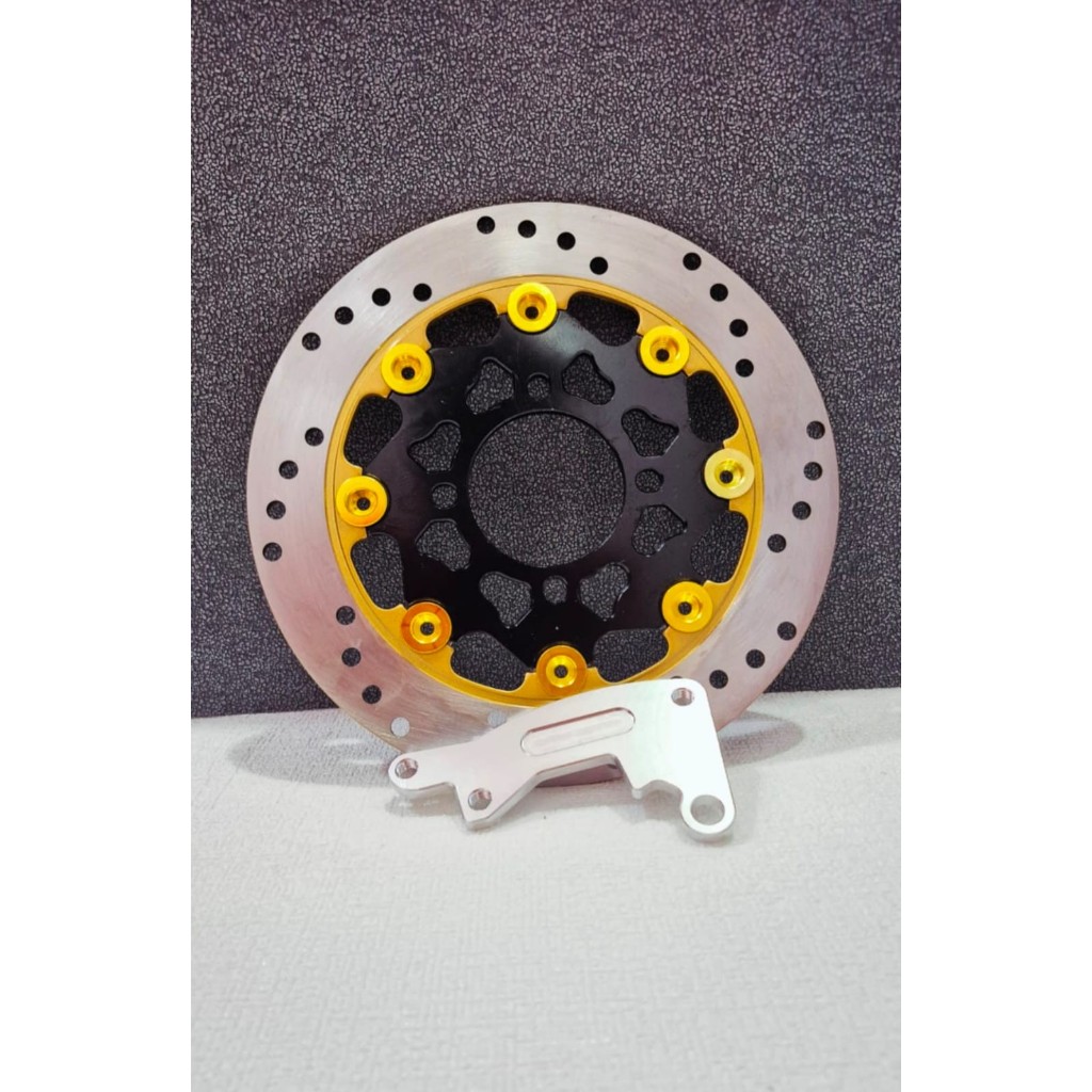 Piringan Cakram Depan Floating Disk Brake 220mm Plus Breket Pnp Mio/Beat/Vario/Scoopy/Fino/Mio J Dll