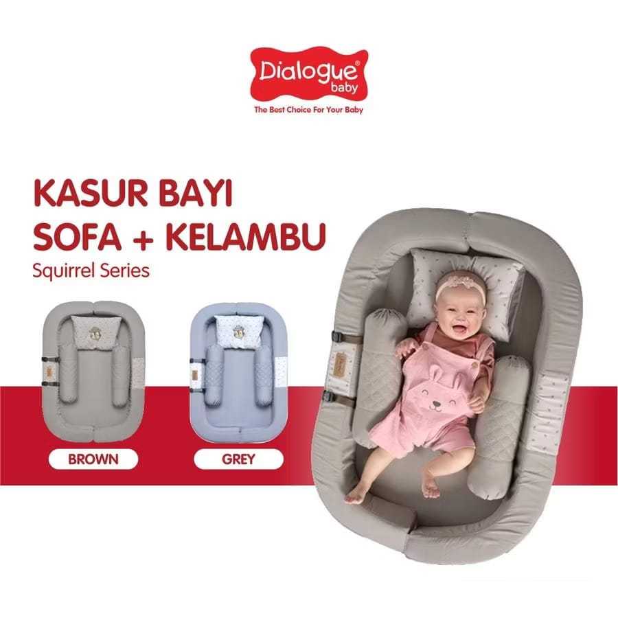 Dialogue Baby 2in1 Kasur Sofa Bayi + Kelambu Squirrel Series DGK9317 | Kasur Bayi | Sofa Bayi | Temp