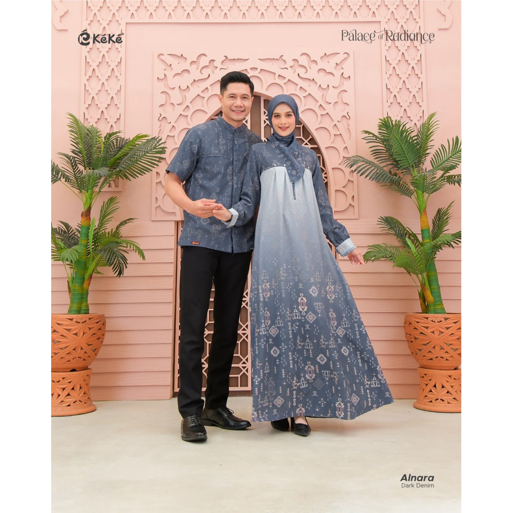 KEKE | SARIMBIT KEKE 2026 ALNARA DARK DENIM | SARIMBIT KELUARGA KEKE | SARIMBIT LEBARAN 2026 | GAMIS