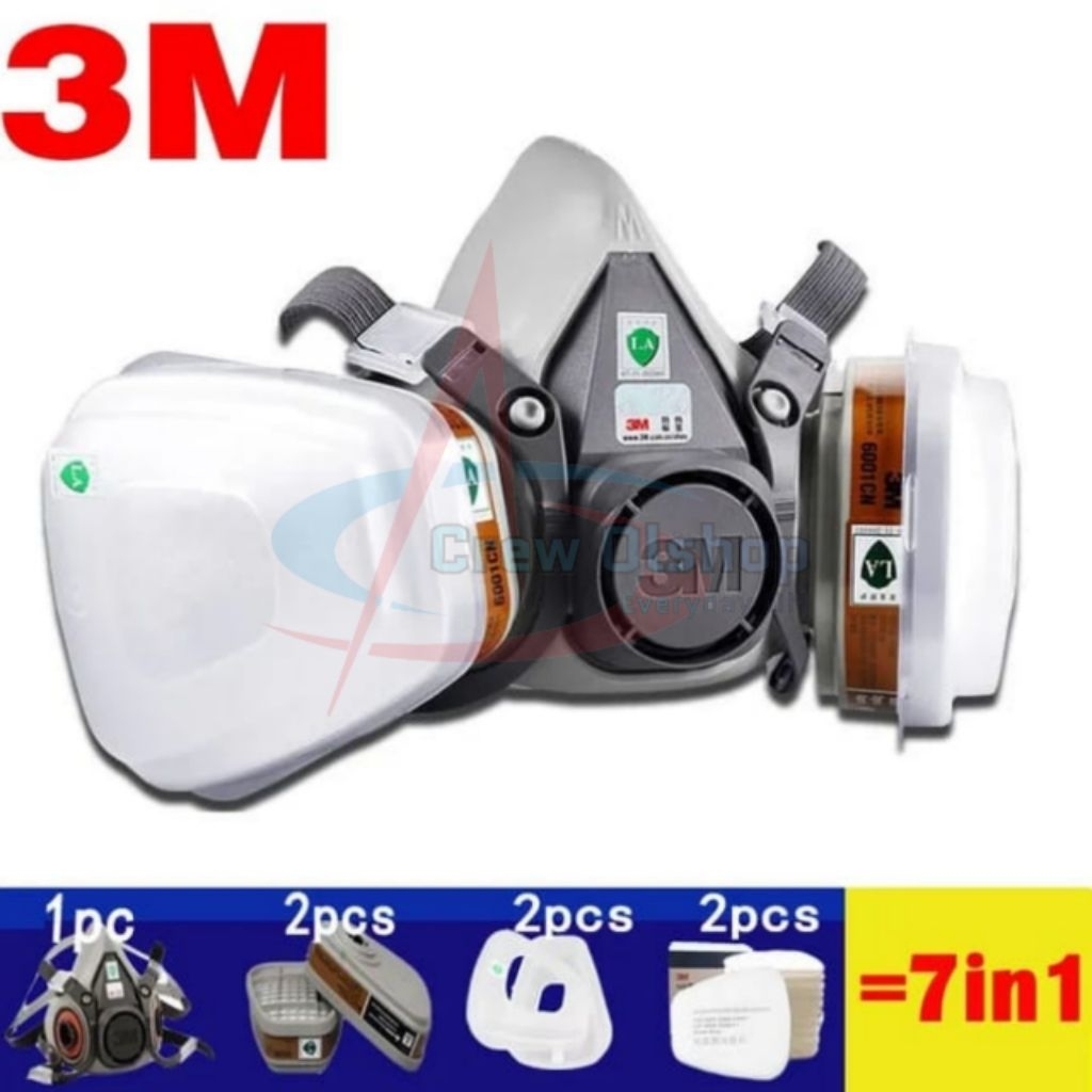 Masker Respirator 3M 6200 Half Face Mask Anti Debu Cartridge 6003