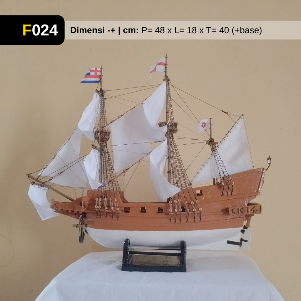 [ F024 ] Miniatur Kapal Layar Kayu