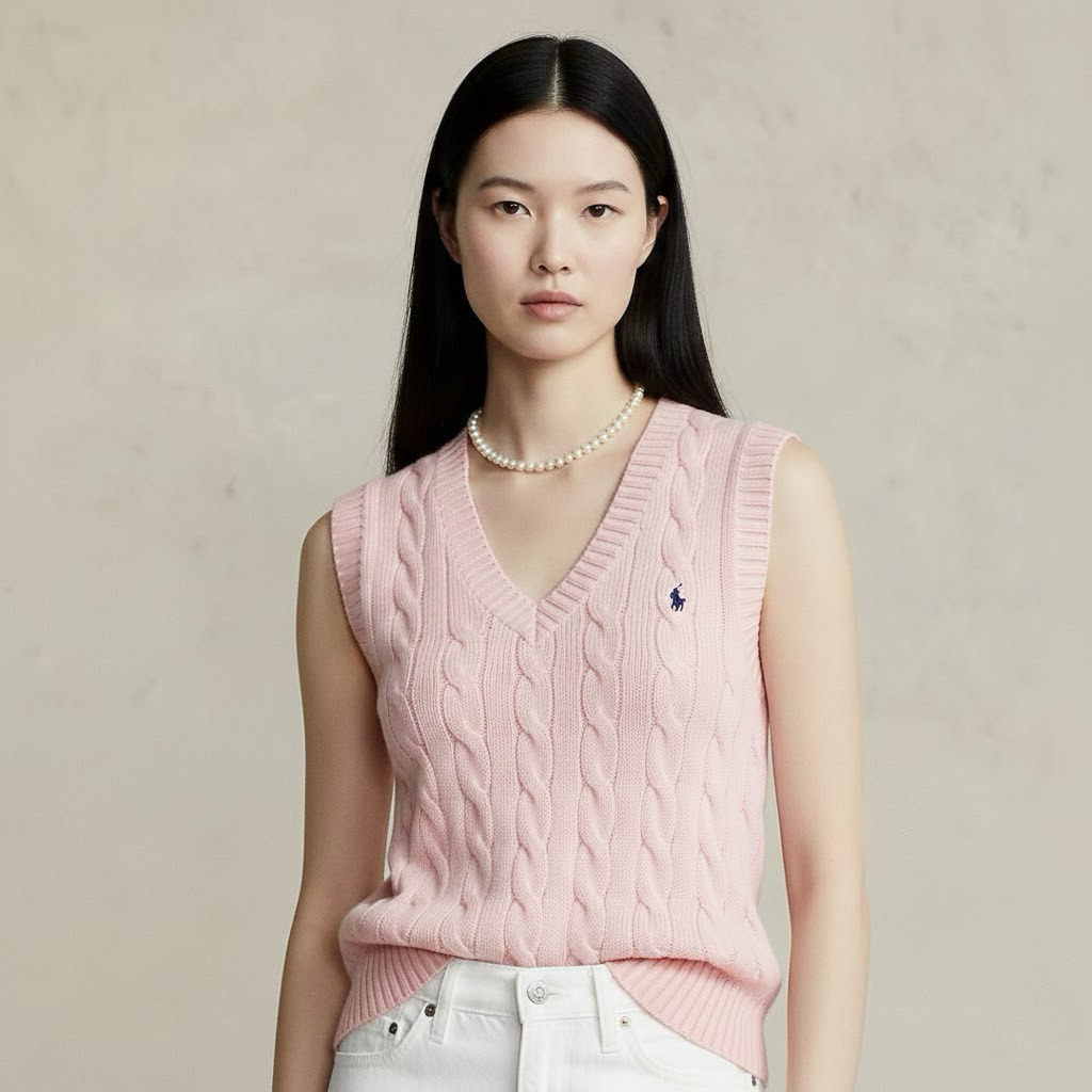 Polo Ralph Lauren Vest Cable Knit Pink