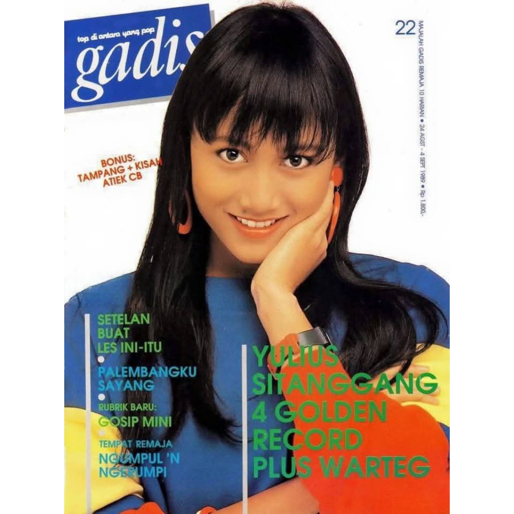 Majalah Gadis Tahun 1989 Cover Budi Lestari (Finalis Gadsam'89)