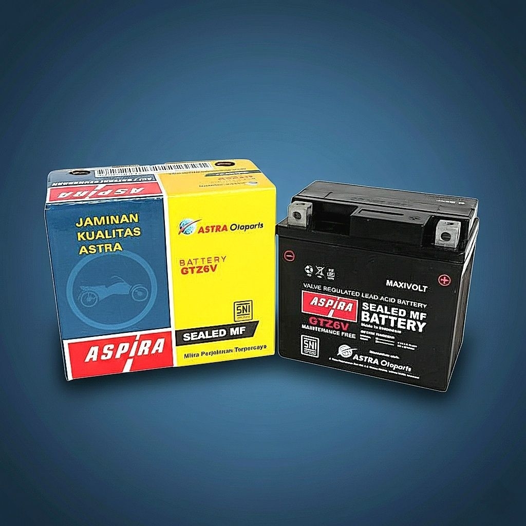 AKI MOTOR HONDA BEAT DELUXE ASPIRA SEALED MF GTZ6V 12V 5AH 100% ORIGINAL - Baterai Accu Motor Terjan