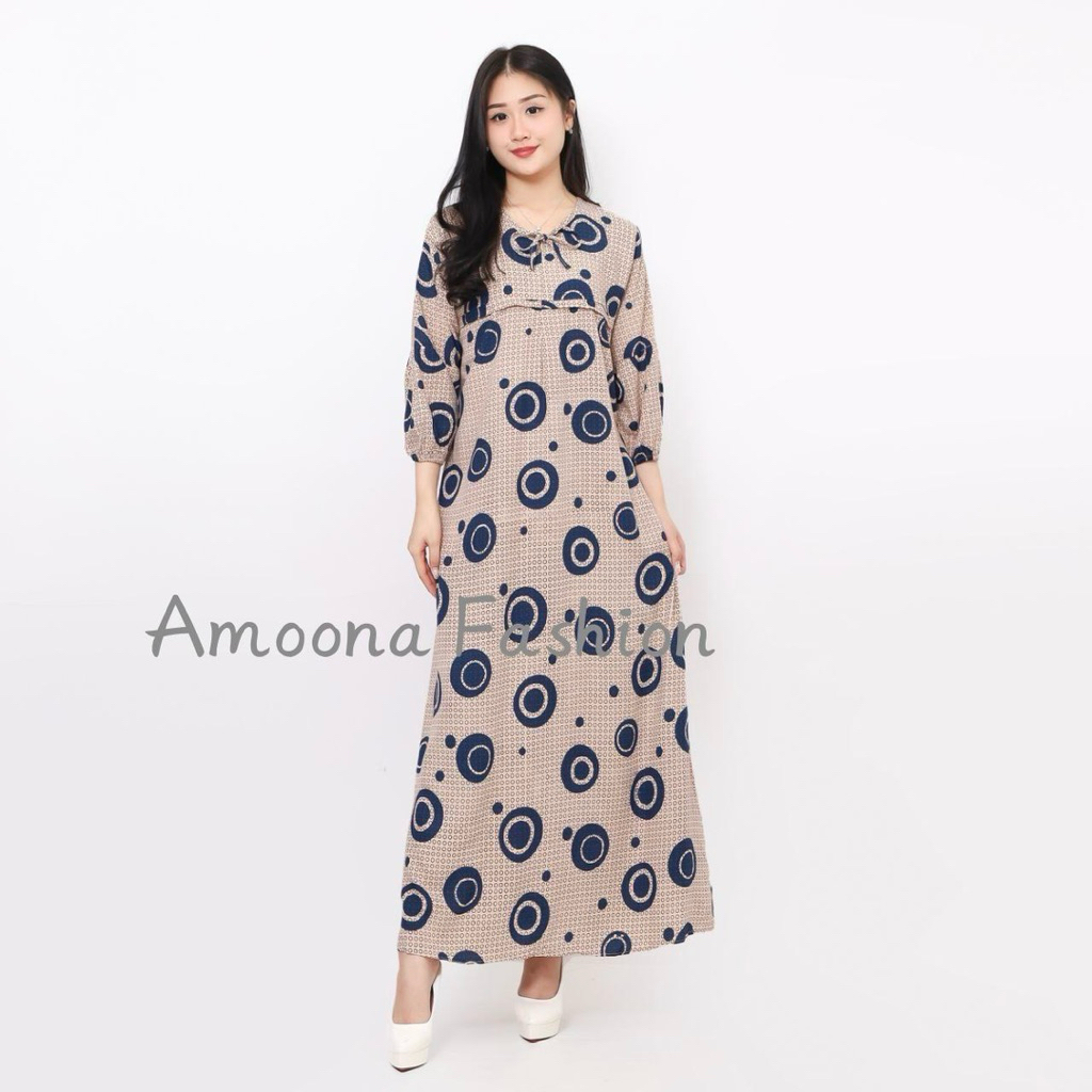 AMOONA-Dress Raisa bahan rayon premium/Gamis Raisa kekinian/Dress oversize Midi busui Cantik