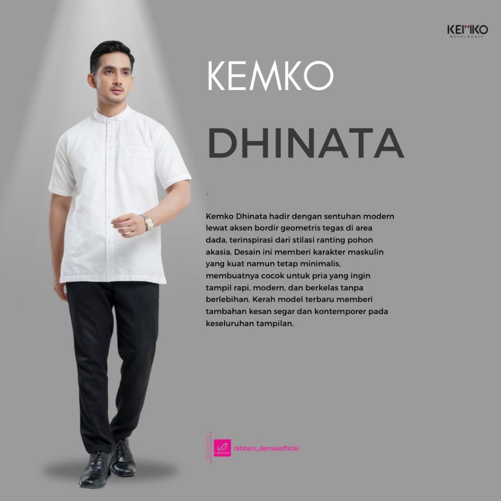 RABBANI - KEMKO DHINATA - KEMEJA RABBANI - KOKO RABBANI - KEMKO RABBANI - KEMEJA PUTIH PRIA - TERBAR