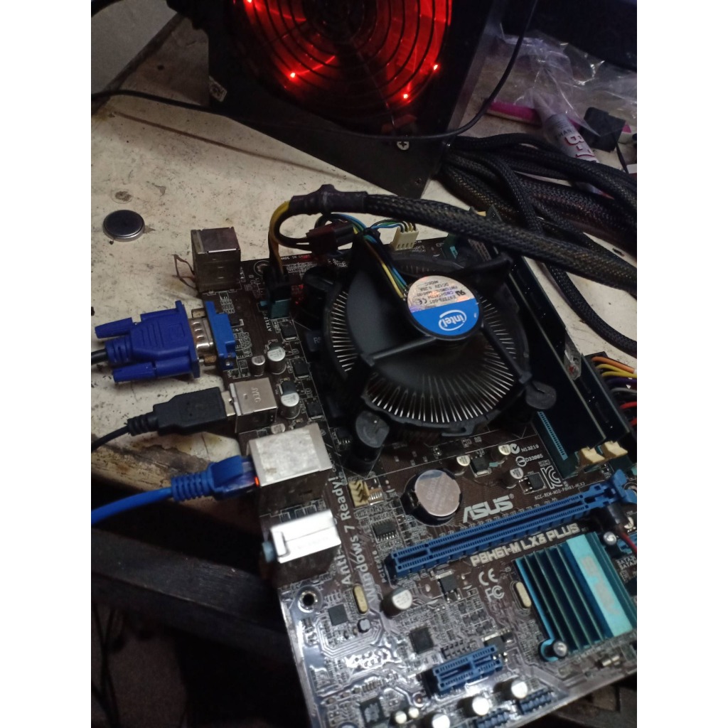 Motherboard Asus P8H61MLX3 Plus + Core I3 2100 + Fan Original Bawaan