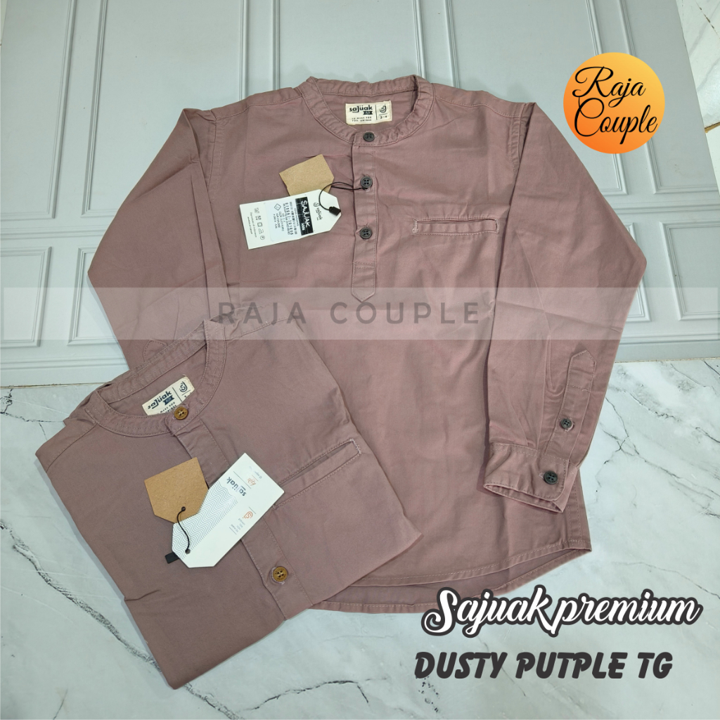 SAJUAK TG PREMIUM DUSTY PURPLE KEMEJA KOKO COUPLE AYAH ANAK ORIGINAL SAJUAK