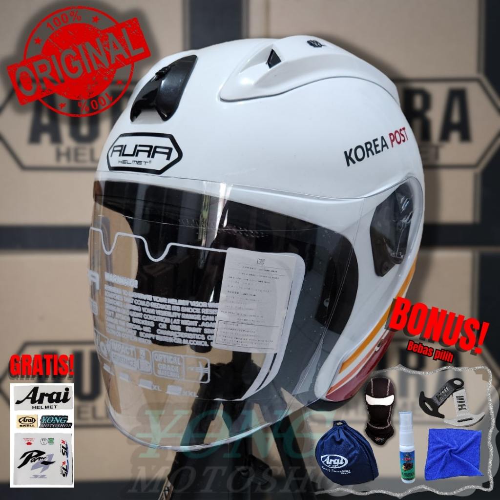 HELM AURA 6 KOREA POST ORANGE ORIGINAL KOREA POST GREEN + BONUSAN