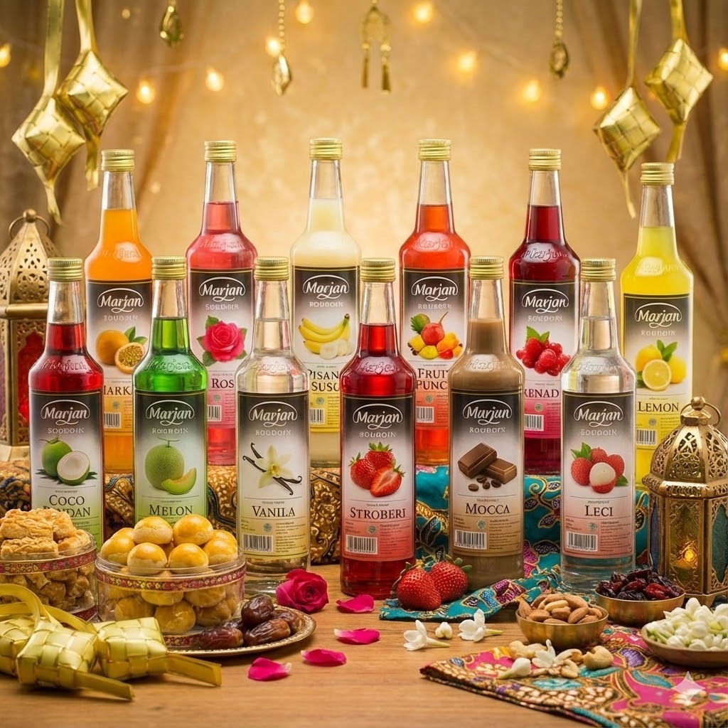 Marjan Boudoin 460 ML varian rasa Coco Pandan, Melon, Vanila, Stroberi, Mocca, Leci, Markisa, Ros, P