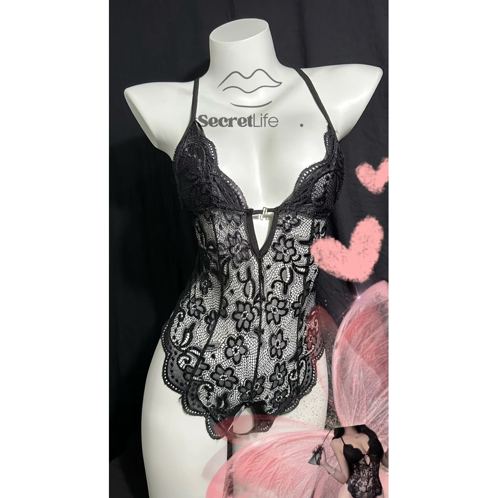 Secretlife - Jumpsuit Lace Lingering - Lingering Push Up Bra Lace Jumpsuit Fitbody Lace Renda