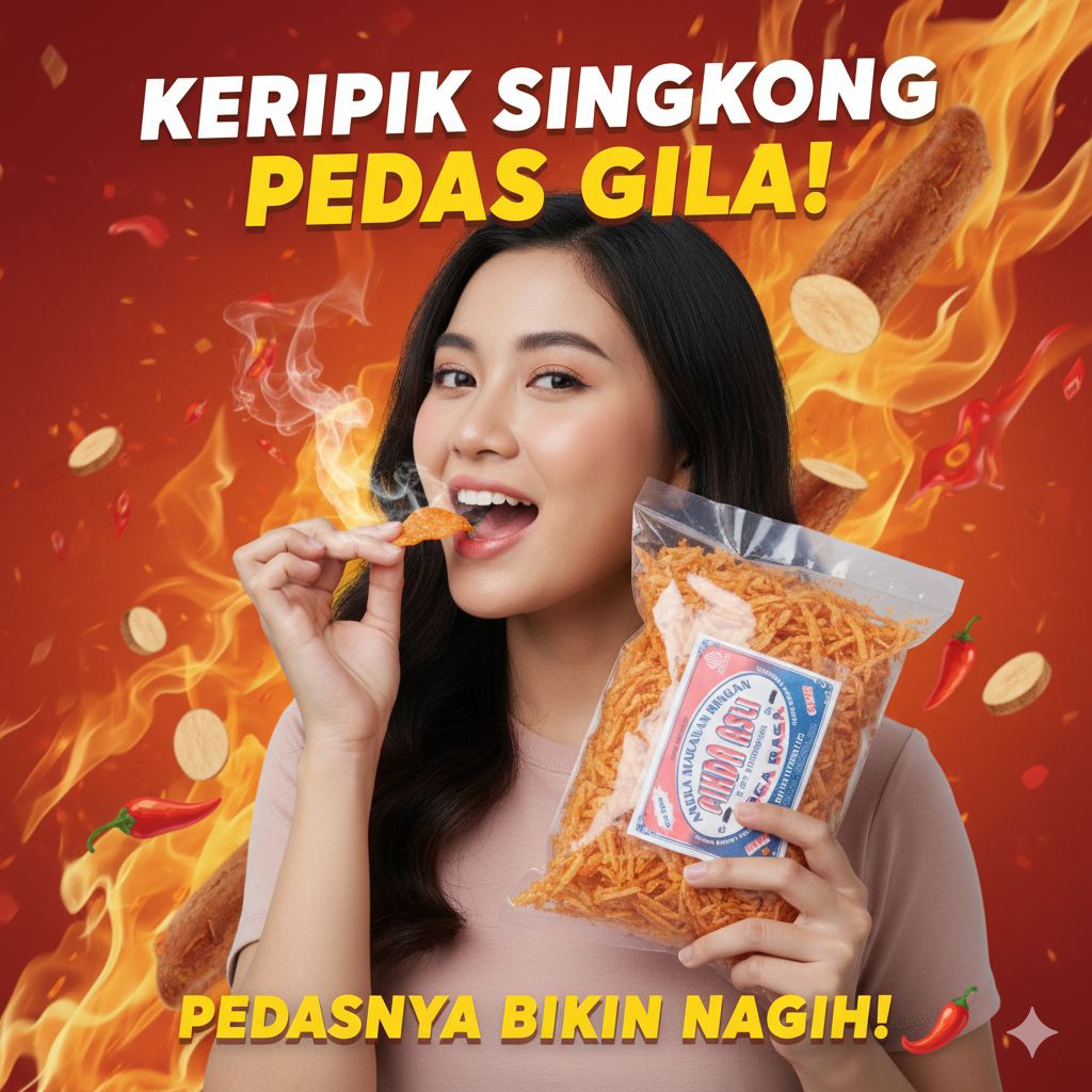 Pikda Bogarasa Keripik Singkong Pedas 1 Kg