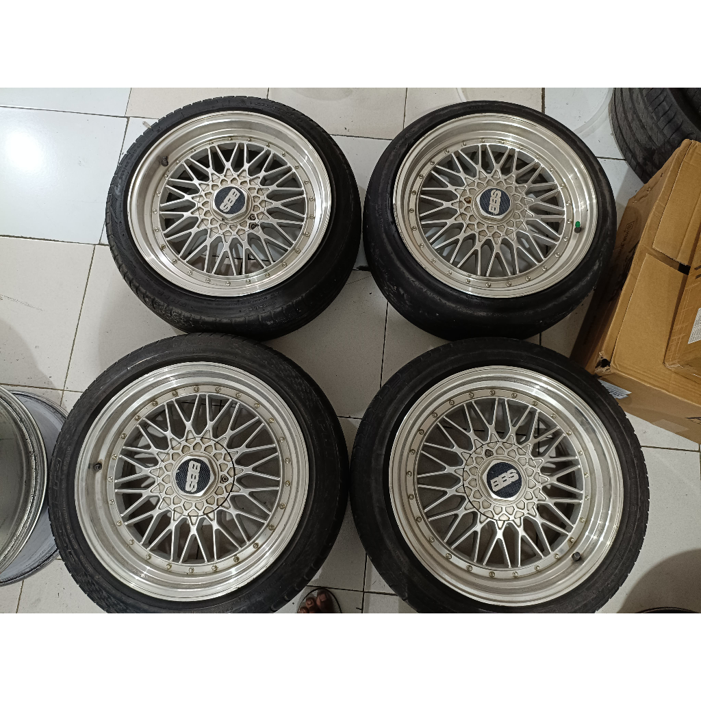 Velg Mobil Bekas Ring 17 BBS RS Pcd 4x100/4x114 Murah R17 Baut 4 BAN 205/45/50, KIJANG CIVIC COROLLA
