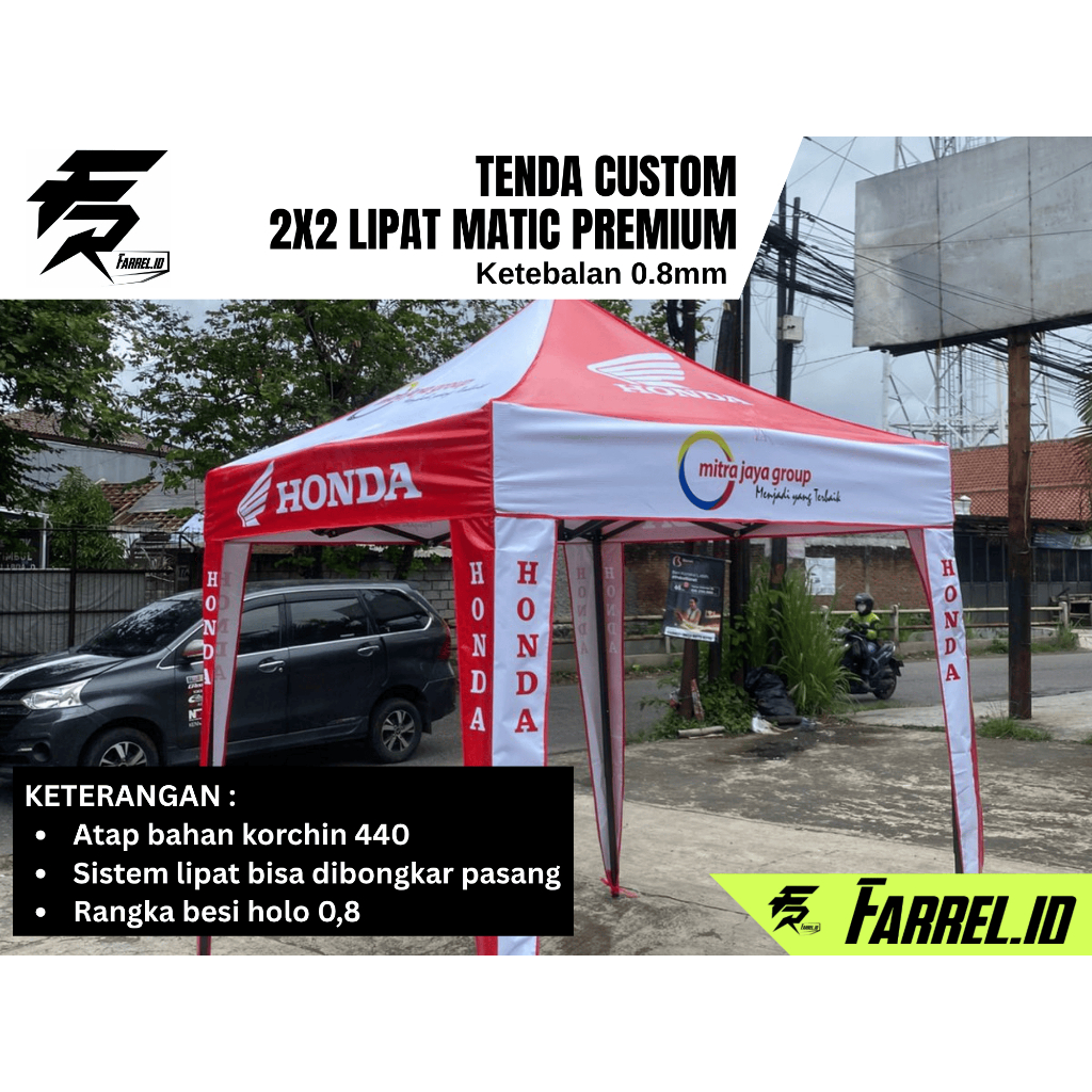 Custom Tenda Lipat Persegi Branding Logo | Tenda Booth Portable 2x2 3x6