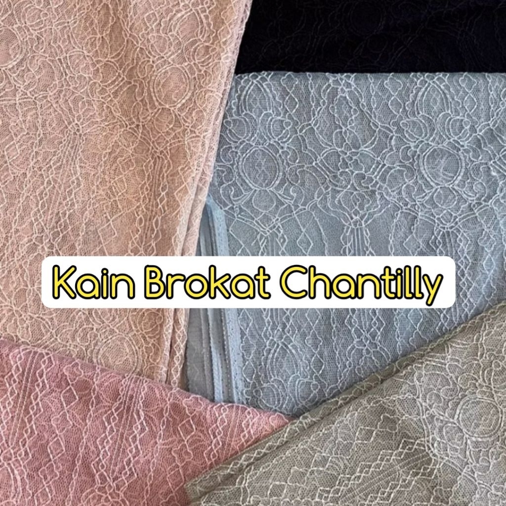 Kain Brokat Chantilly Kain Cantili Bahan Kebaya Outer Lembut Halus
