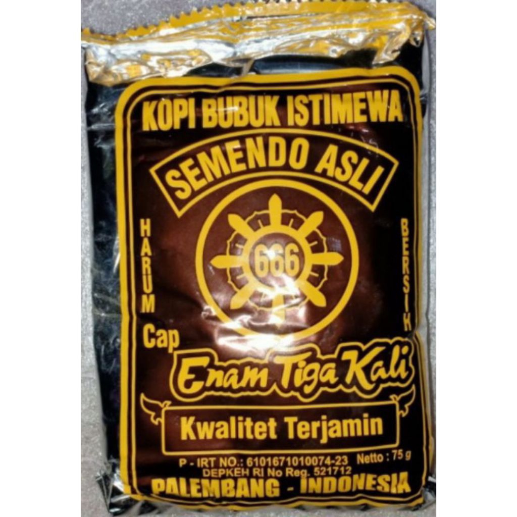 KOPI SEMENDO ASLI CAP 666 75 GRAM ASAL PALEMBANG