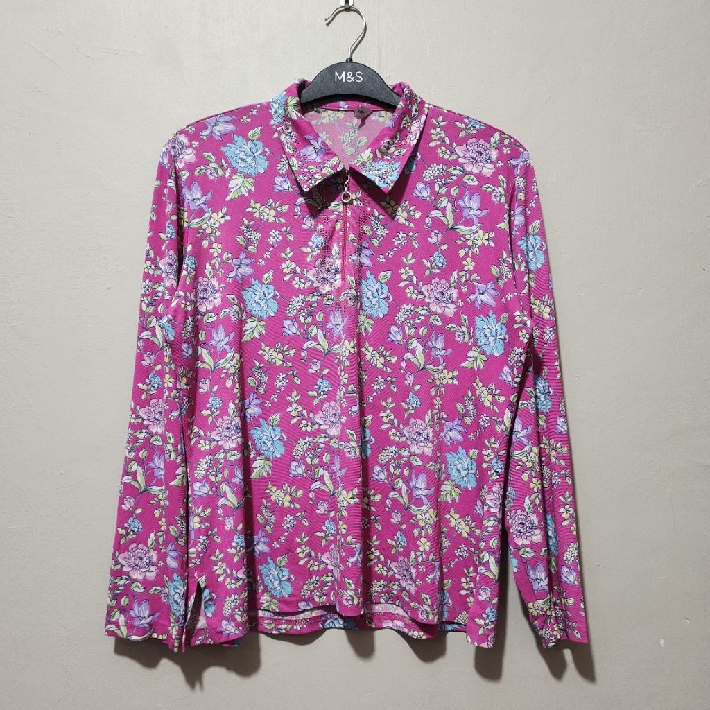 Jersey polo Jersey tshirt floral polo flower baselayer floral tshirt golf tshirt  polo shirt floral 