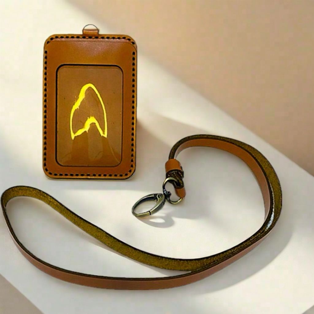 Linkswear ID Card Kulit Asli Name Tag Lanyard Polosan