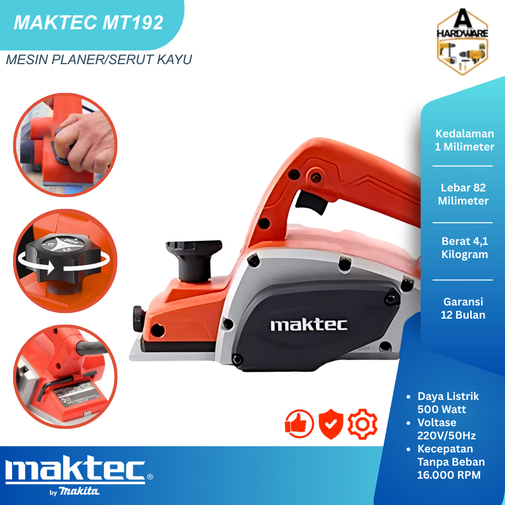 Flash Sale  Mesin Serut Serbaguna Merek Maktec Mt192 Kapasitas 82Mm (Realsesuai Gambar) Co