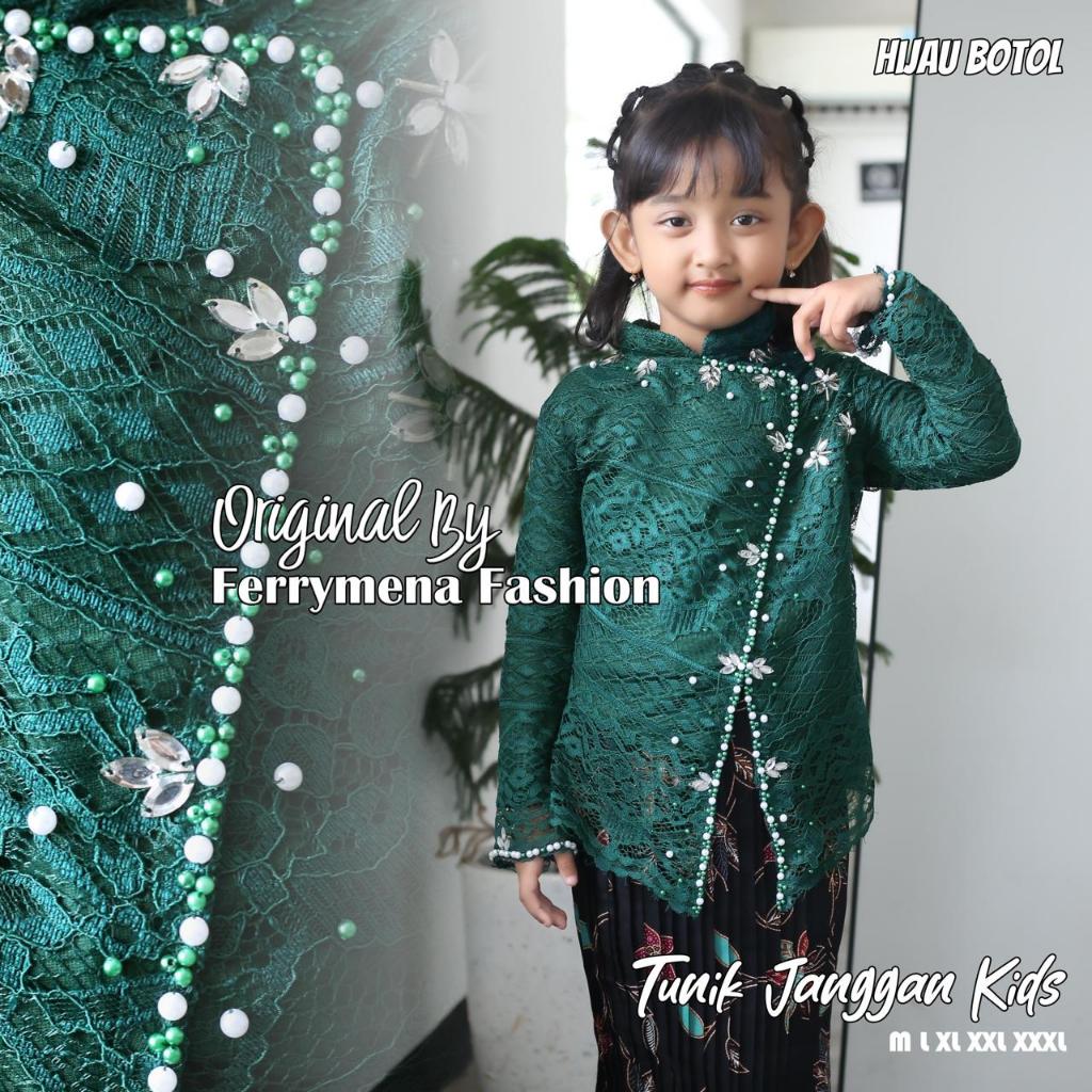 kebaya janggan anak / kebaya brokat Payet anak / kebaya brokat modern / setelan kebaya anak
