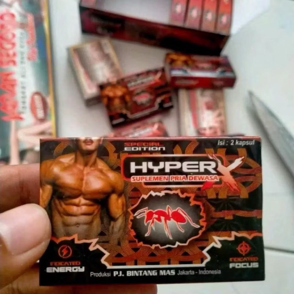 Madu Hyperx Semut Merah Kapsul Obat Kuat Tahan Lama Pria Suplemen Penambah Stamina dan Durasi Berhub