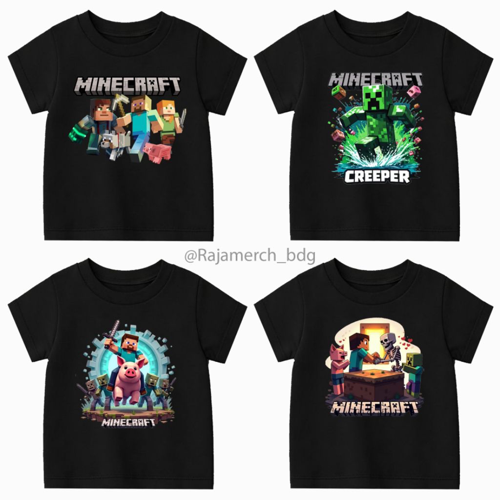 BAJU KAOS ANAK MINECRAFT KAOS ATASAN ANAK MINECRAFT