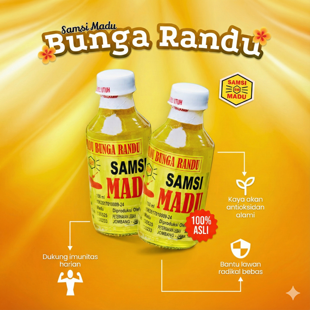 Grilshop7 Madu Randu 150 Ml Murni Asli 100% Original Tanpa Campuran Samsi Madu Jombang Wonosalam