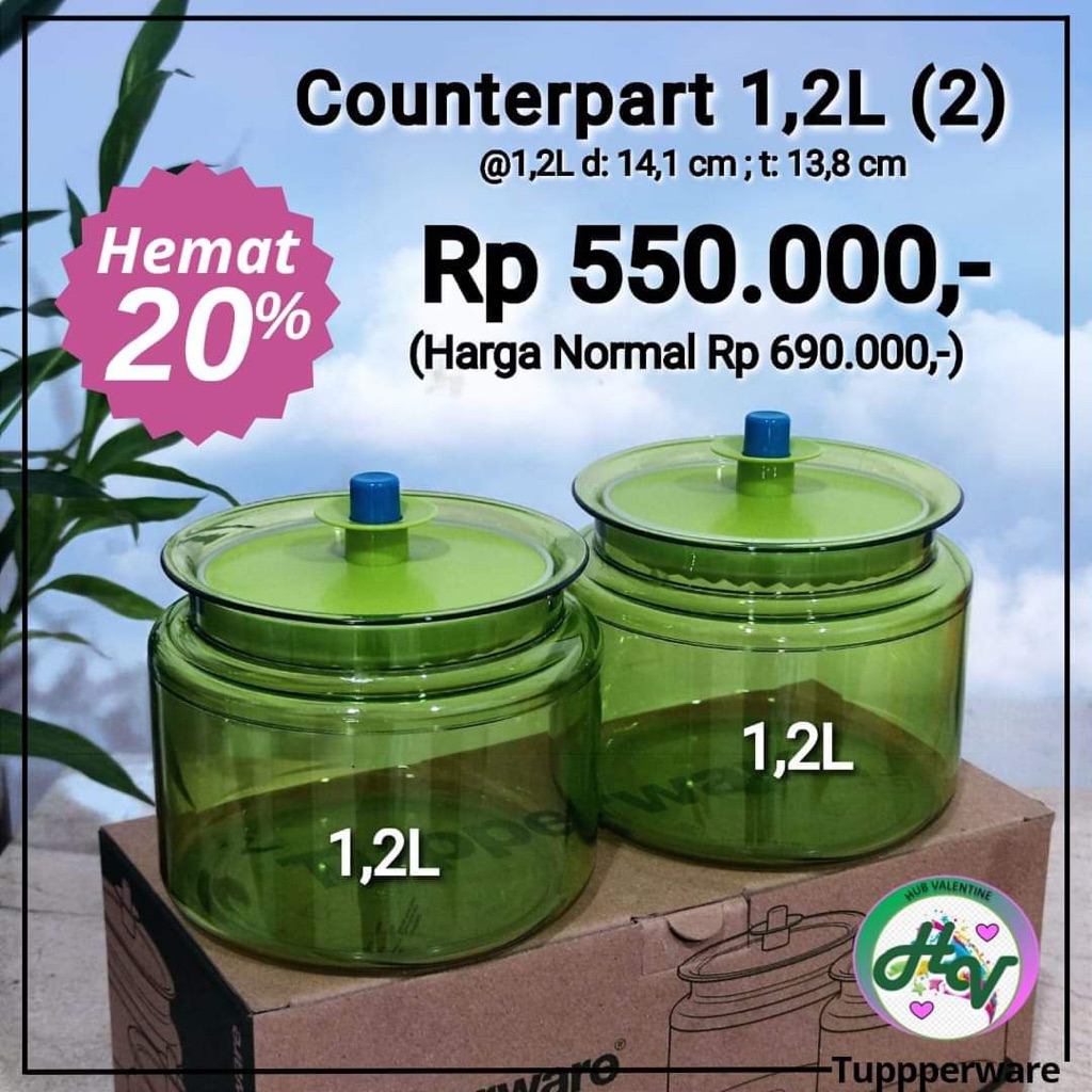 Counterpart Clear 1,2L Tupperware Original