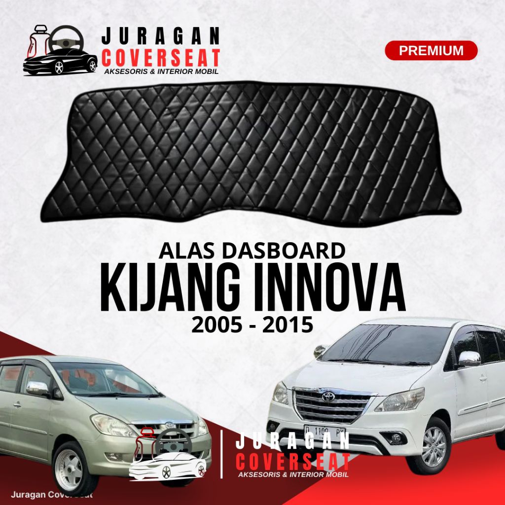 Alas Dashboard Mobil Kijang Innova 2005- 2015 | Pelindung Dashboard Premium Motif Wajik, Kulit Sinte