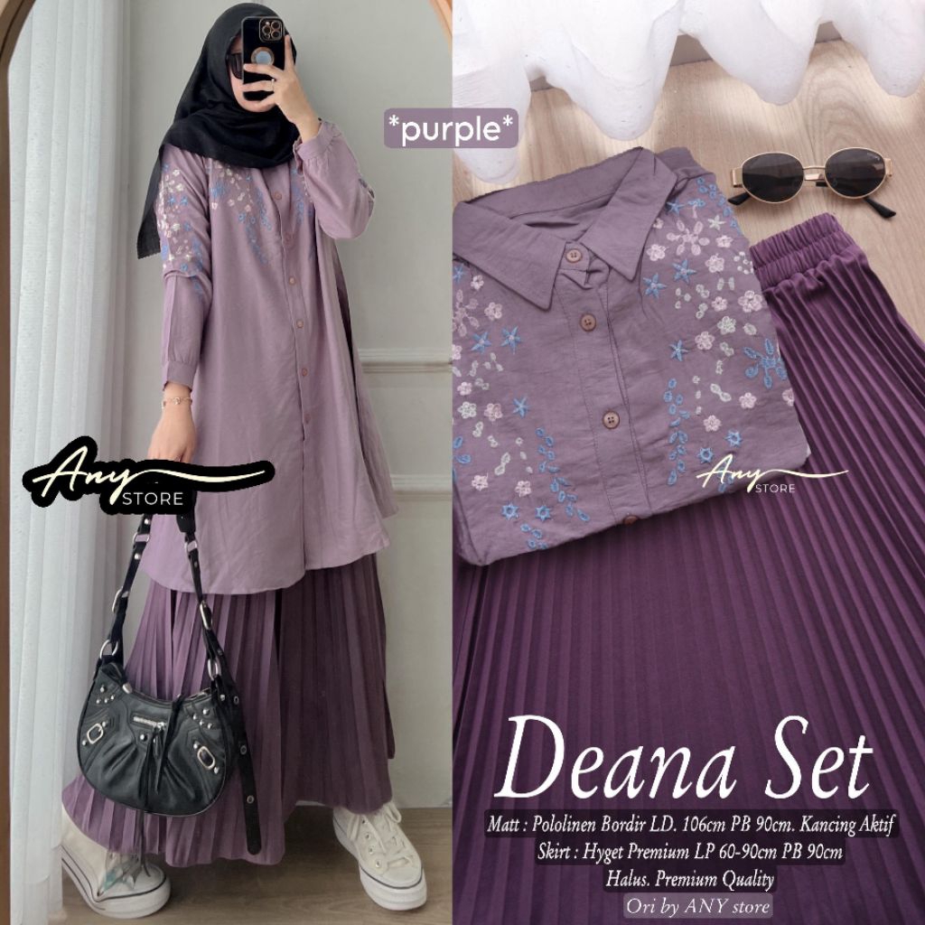 Emely Set/Lenea set/Halma Set/Deana Set Rok /set tunik rok plisket kekinian
