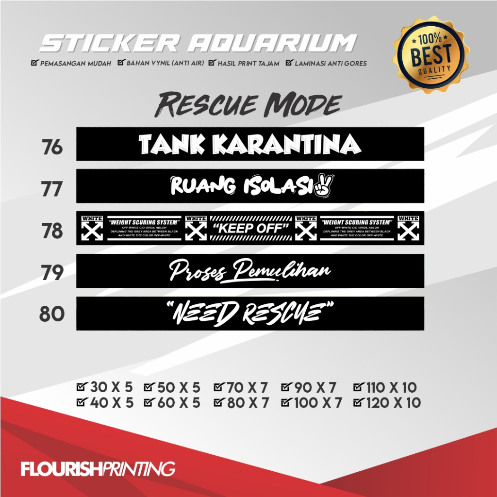 STIKER "KEEP OFF" STIKER AKUARIUM RESCUE MODE TERMURAH PREMIUM (BAHAN MAXDECAL)