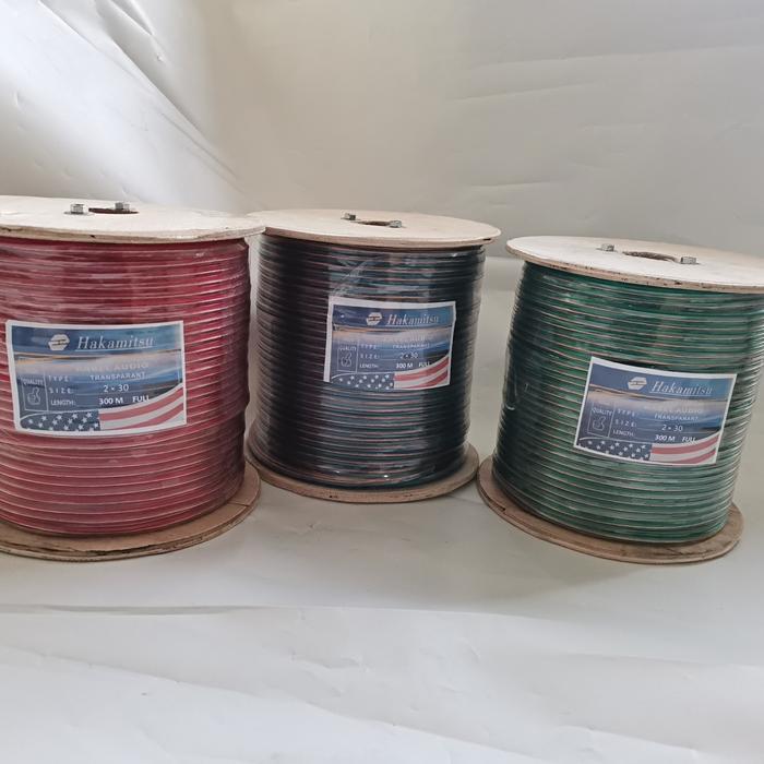 Kabel Listrik Trasnparan Kabel Serabut Per ROll 2x30, 2x50, 2x80, 2x120 300 Meter