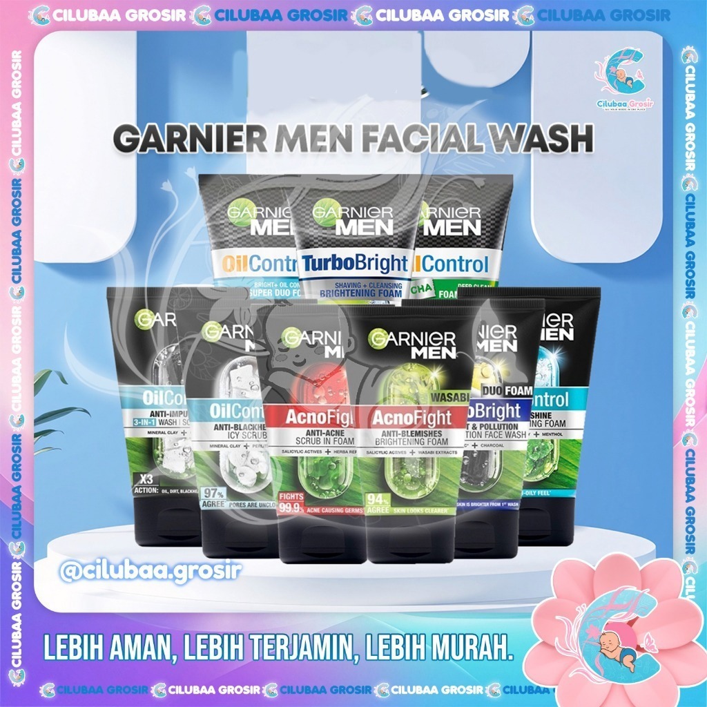 Garnier Men Series - AcnoFight || TurboLight || PowerWhite Oil Control Whitening Wasabi Matcha Foam 