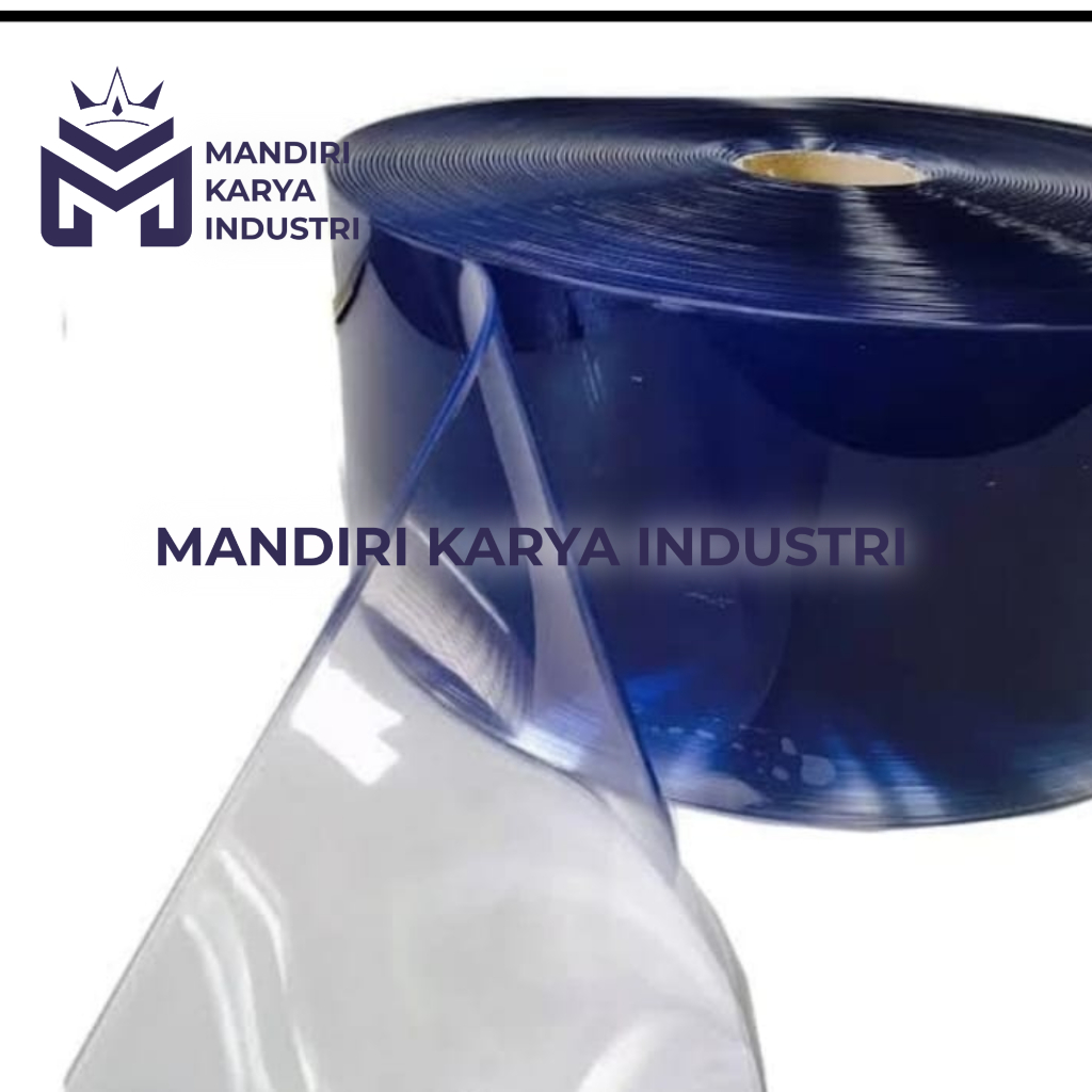 Tirai PVC Curtain Blue Clear 2mm x 20cm x 50 meter / Tirai Plastik Untuk Pintu Dapur MBG Biru Transp