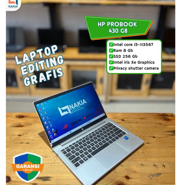HP PROBOOK 430 G8 Intel core i5-113567 Ram 8 Gb SSD 256 Gb intel iris Xe Graphics Privacy shutter ca