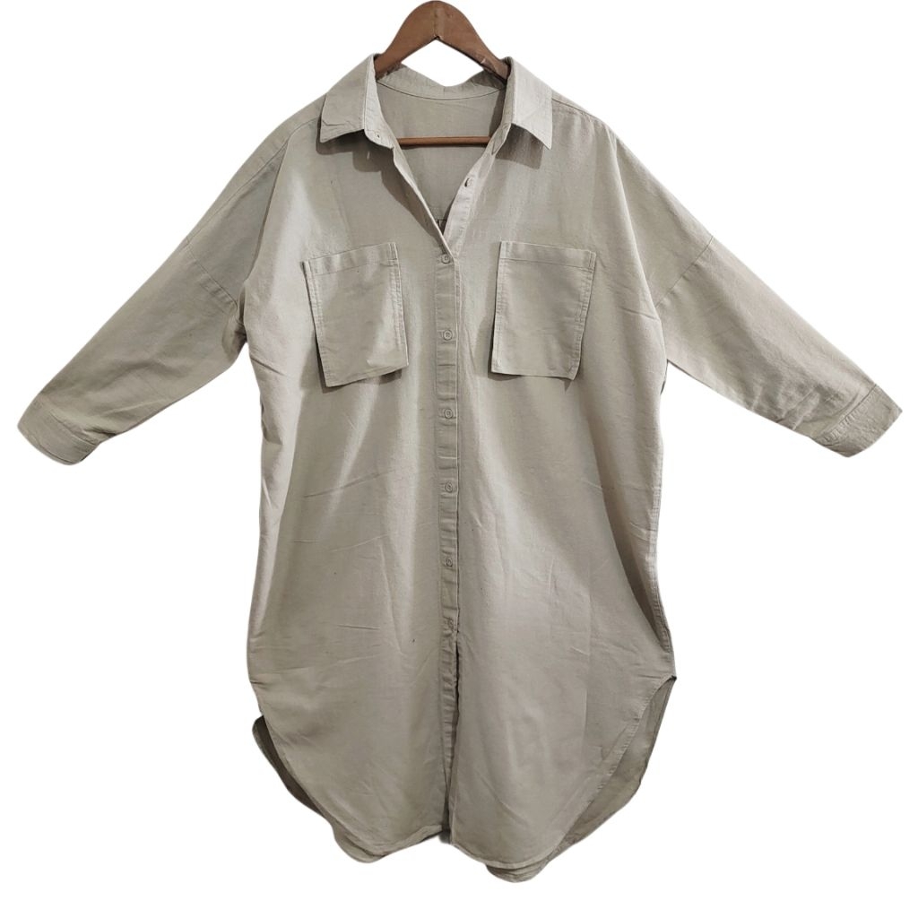 Dress linen Khaki JUMBO oversize big size
