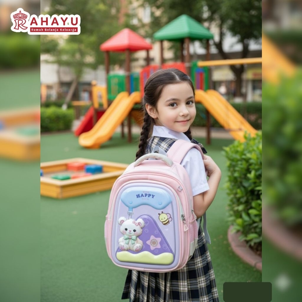 TAS ANAK SEKOLAH WARNA PINK SOFT