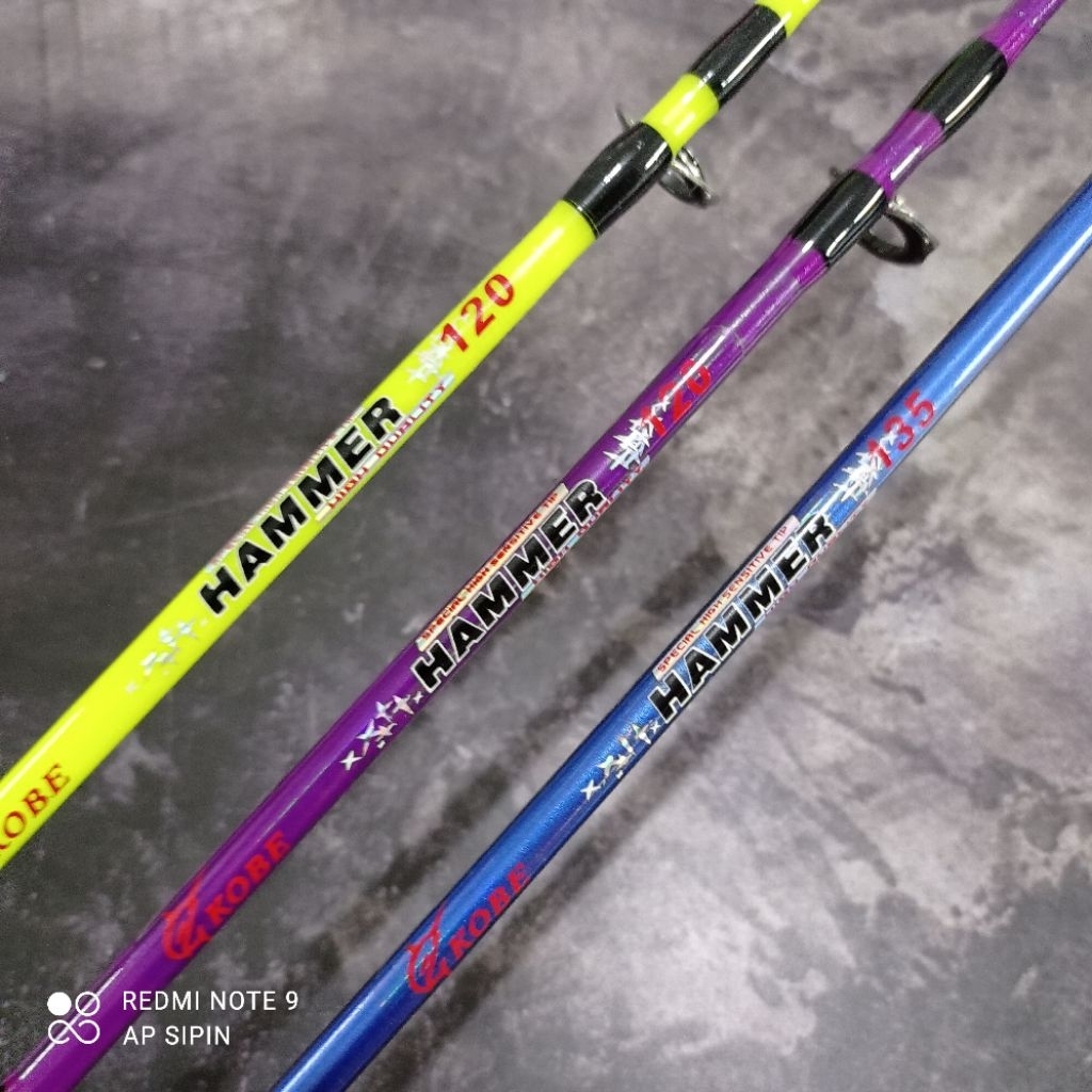 Joran Kobe hammer fiber solid joran ikan mas dan patin/joran kolam