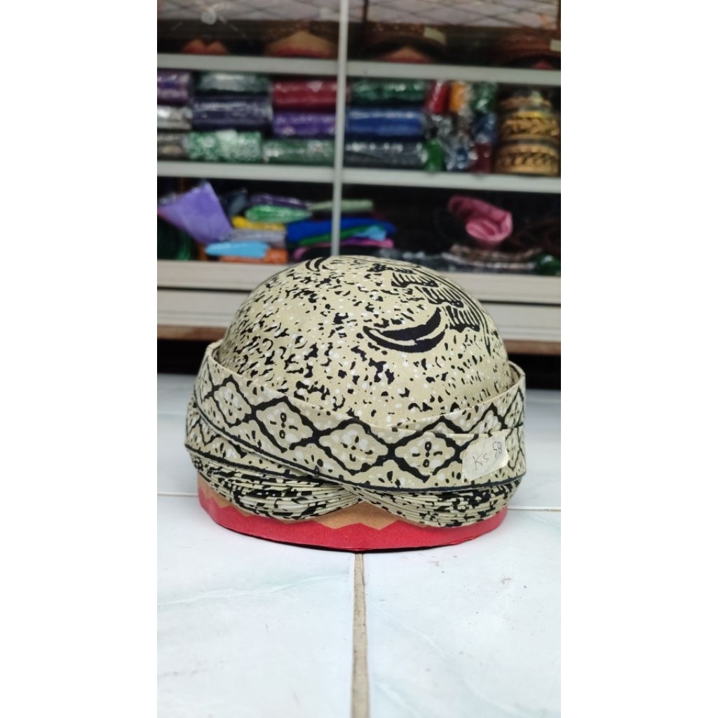 Blangkon model  Kasatriyan batik Handprint/Blangkon solo Klasik Alusan Babaran Lawasan