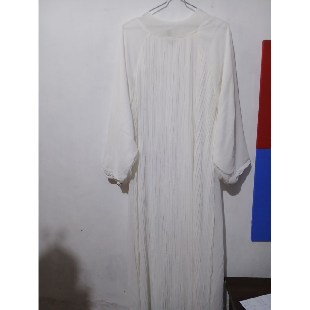 BAJU GAMIS PUTIH POLOS / DRESS PANJANG GAMIS PUTIH POLOS