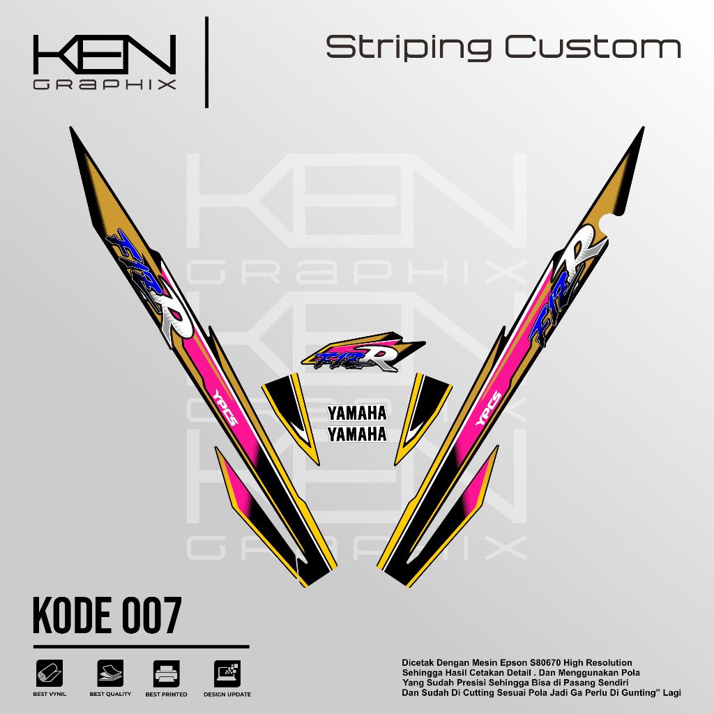 STICKER MOTOR YAMAHA FIZ R/DECAL FIZ R/DECAL VARIASI FIZ/KODE 007