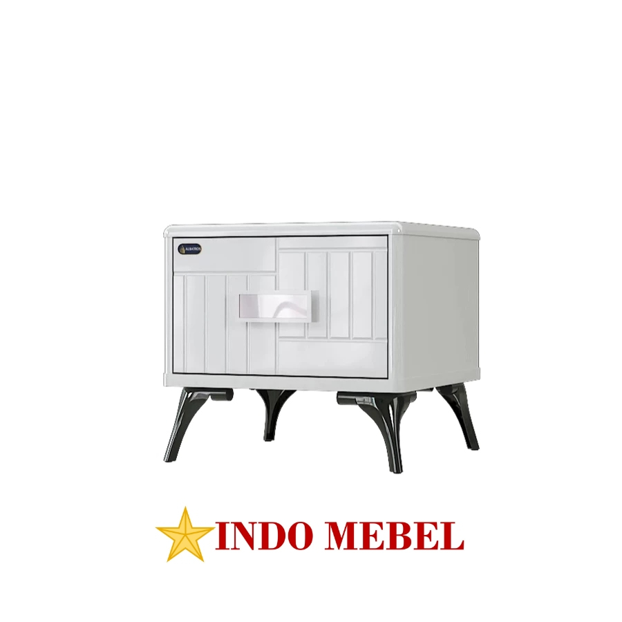 Nakas Bed Side Table Albatros WINTER Putih / Night Stand MEWAH / Meja Samping Tempat Tidur Promo Mur