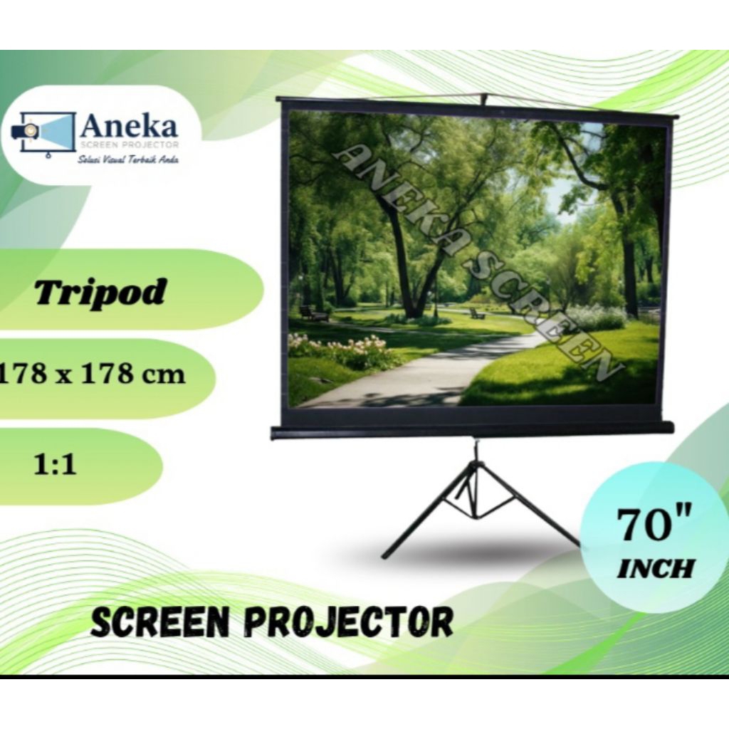 Tripod Screen Projector/Layar Proyektor 70 inch PIXEL
