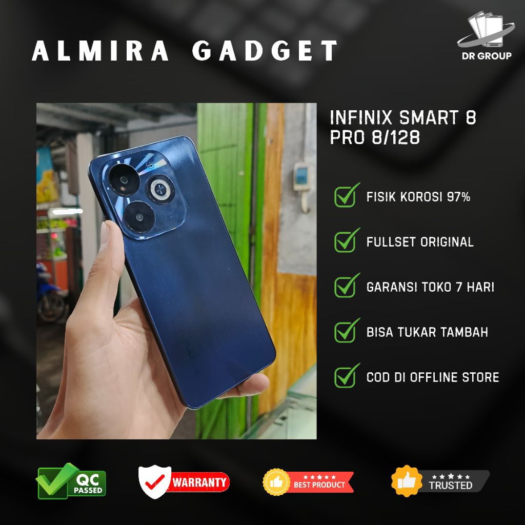 Infinix Smart 8 Pro | Ram 4Gb Internal 256Gb | Resmi , Fullset dan Bergaransi
