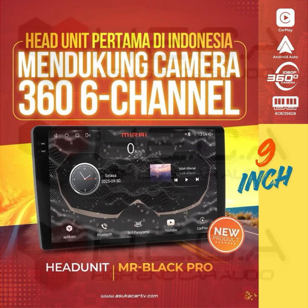 Mirai MR-9032 BLACK PRO 9” inch Z series 8/256 GB Head Unit Android Tape TV Mobil