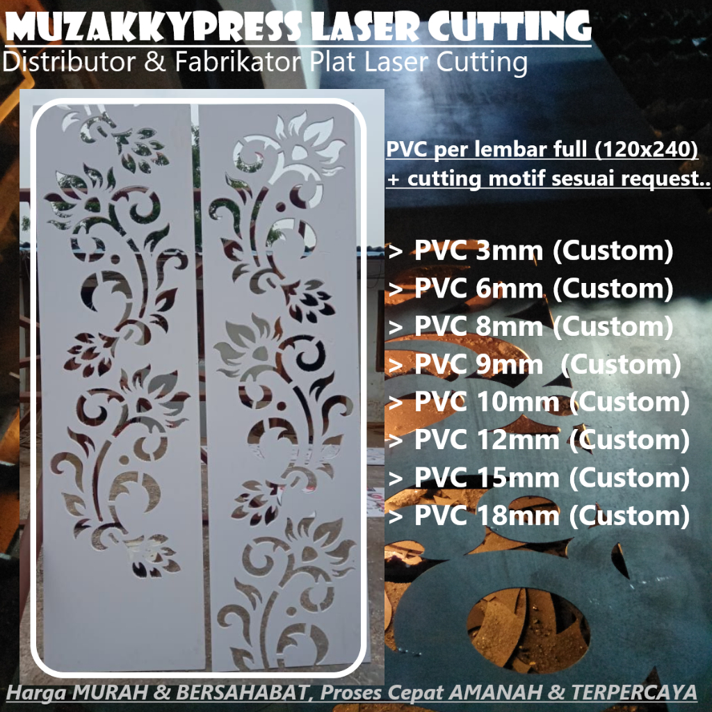 CUTTING ORNAMEN PVC 15MM 120x240cm (CNC ROUTER)