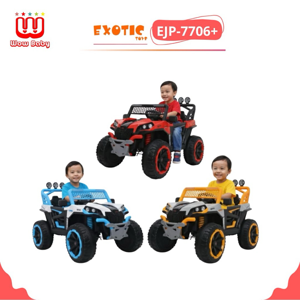 EXOTIC EJP 7706+ MAINAN MOBIL AKI ANAK JEEP(BAN KARET)