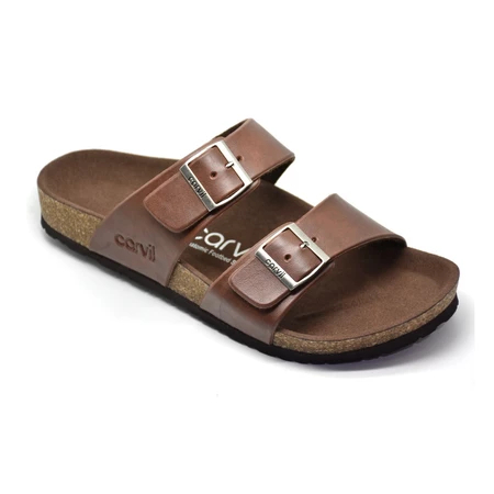 Carvil Sandal Pria Romeo-02 M Sandal Carvil Coklat Sandal Kulit Pria Wanita